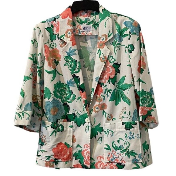 Cape Code Match Mates Jackets & Blazers - Cape Cod Match Mates Women's Blazer/Jacket Size 16-Multicolor Floral